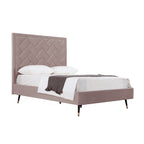 Crosby Upholstered Velvet Full Bed in Blush