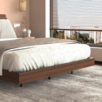 Floating Queen Bed Frame with LED, Storage & USB Ports.