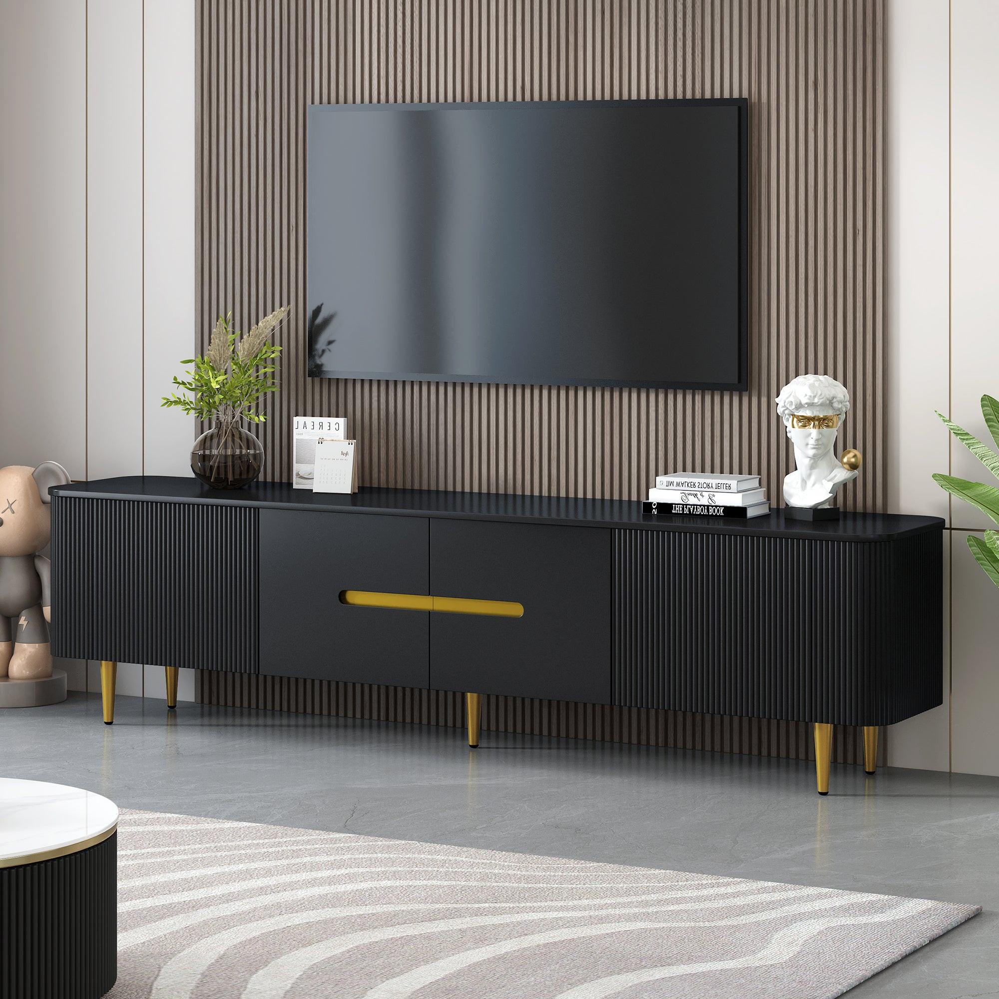 Minimalist TV Stand for 85 Inch TVs - Spacious Media Console.