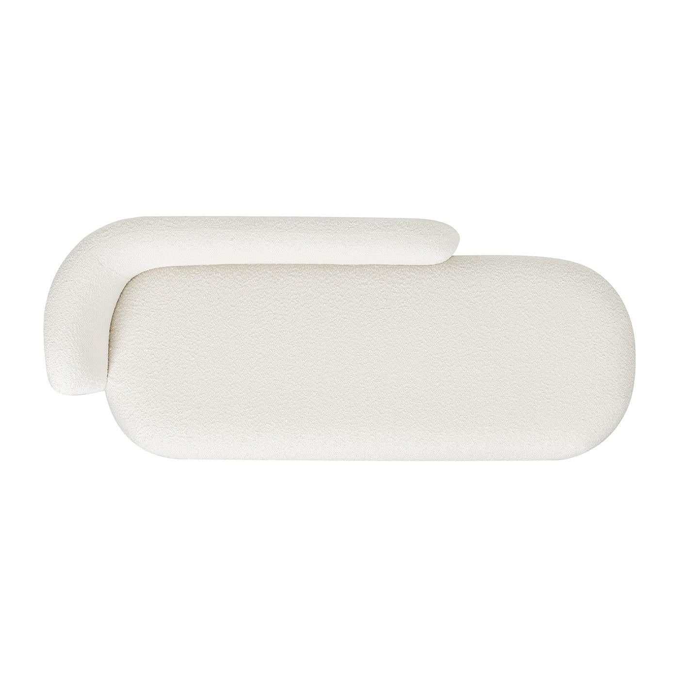 Aire 75' Modern Chaise Lounge in White Boucle.