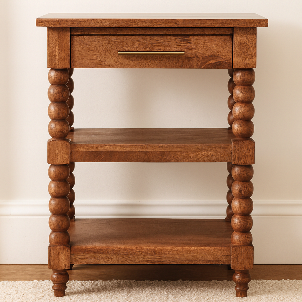 Barley Twist Side Table Crafted from Solid Mango Wood.