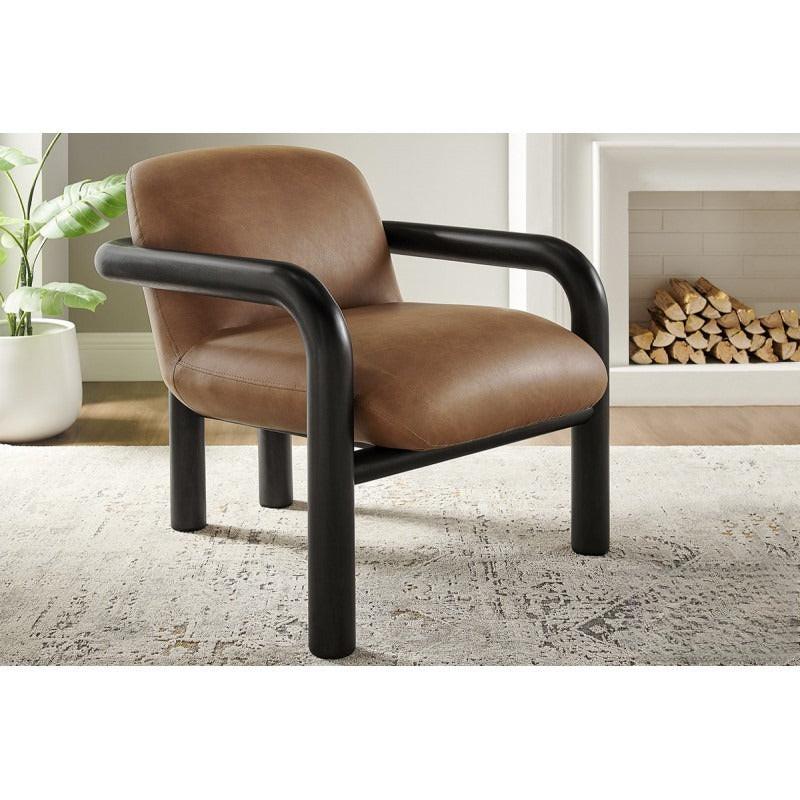 Modern Faux Leather Accent Chair for Living Room.