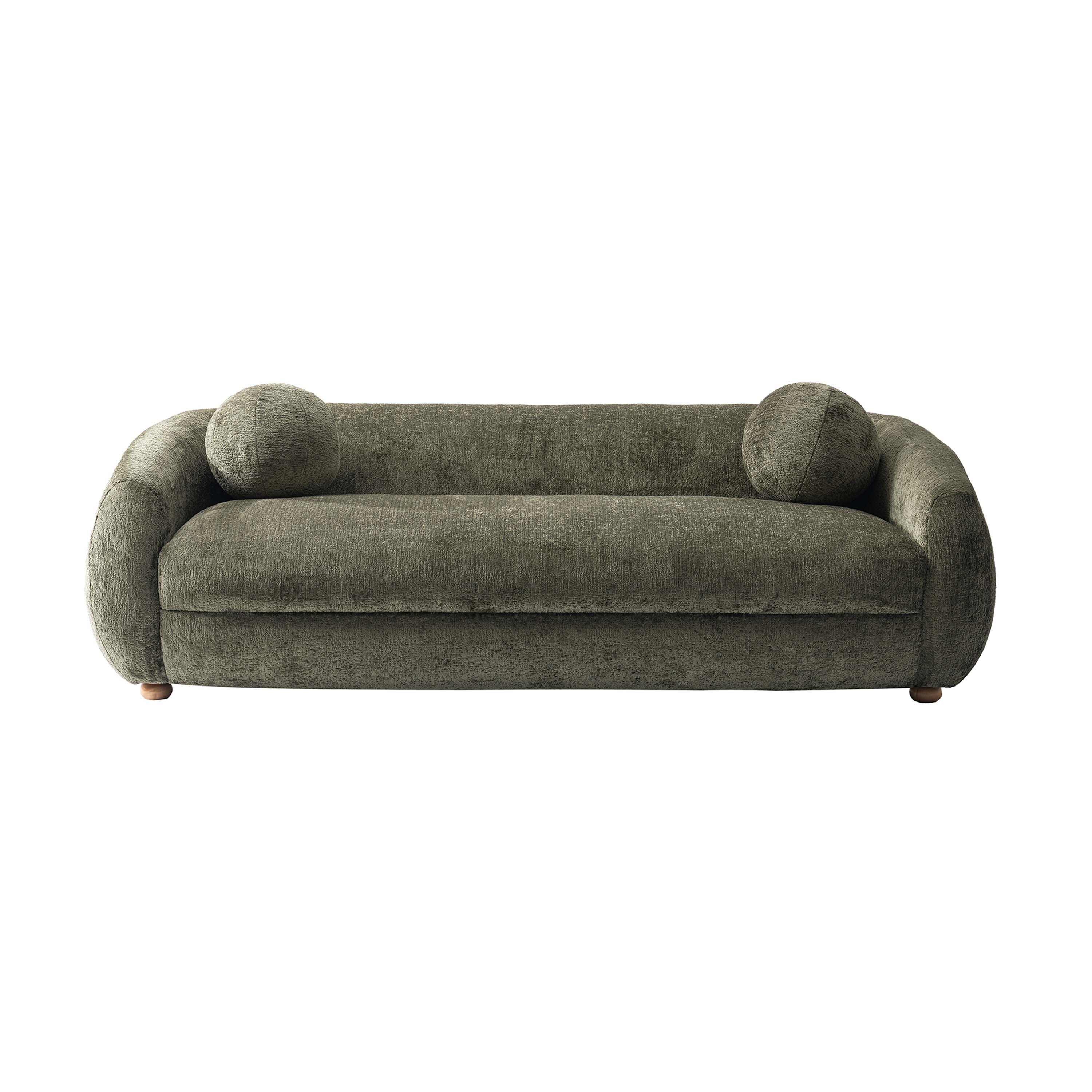 Modern Tribeca Chenille 85.8' Sofa in Olive Green