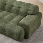 Chenille Button-Tufted Three-Seater Sofa for Comfort.