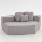 Modern Minimalist Teddy Fabric Single Sofa Chair, Plush Upholstered Seating with Three Supportive Back Cushions for Stylish Living Rooms and Cozy Interiors-33017-R.