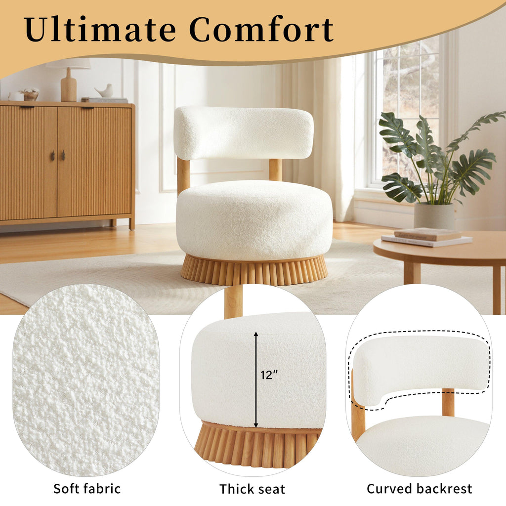 Modern Farmhouse Armless Chair for Living Room and Bedroom.