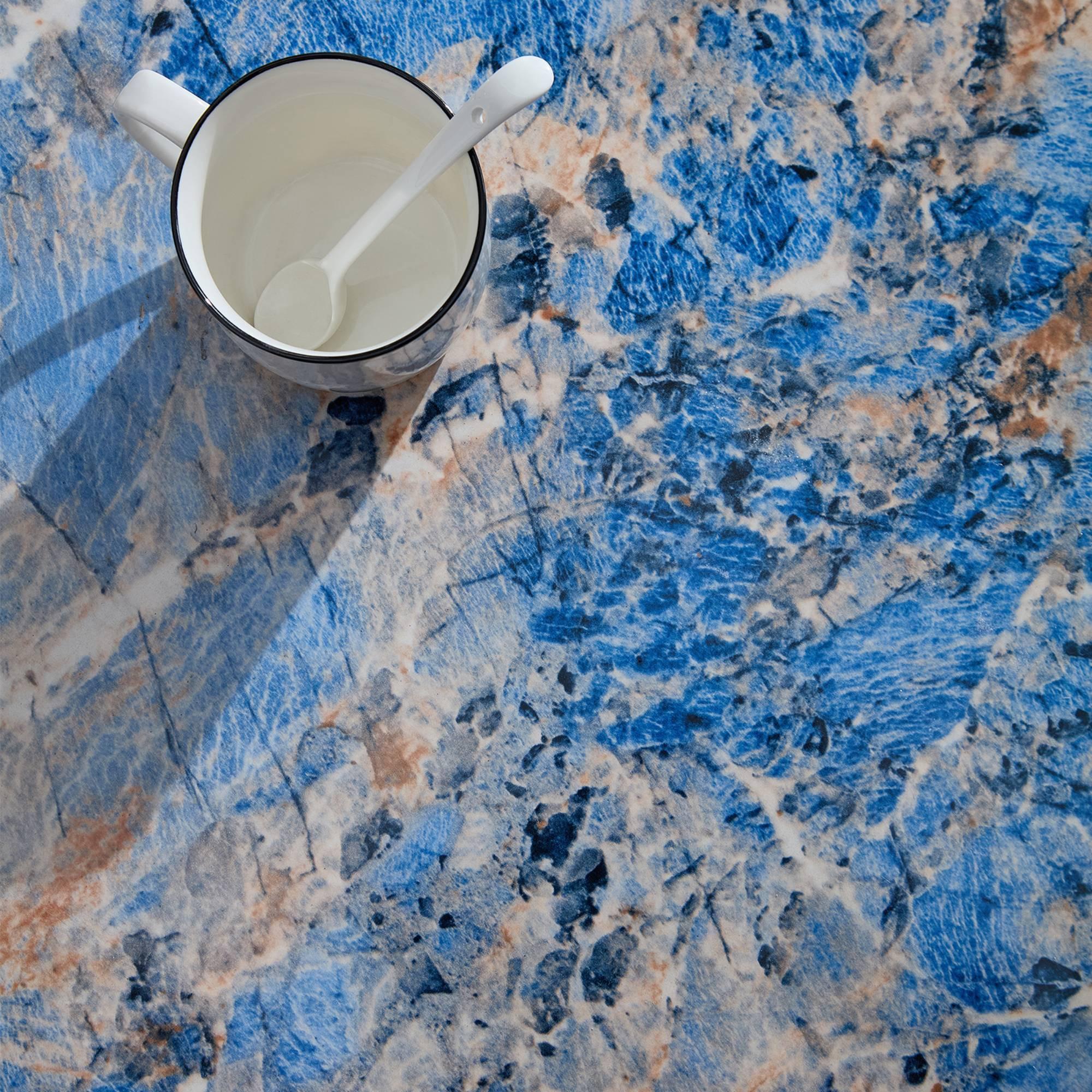 The oval natural marble coffee table side table in the living room,blue.