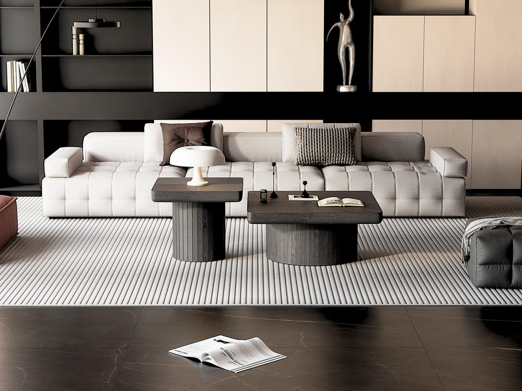 Modern Wood Nesting Coffee Table Set for Versatile Spaces.