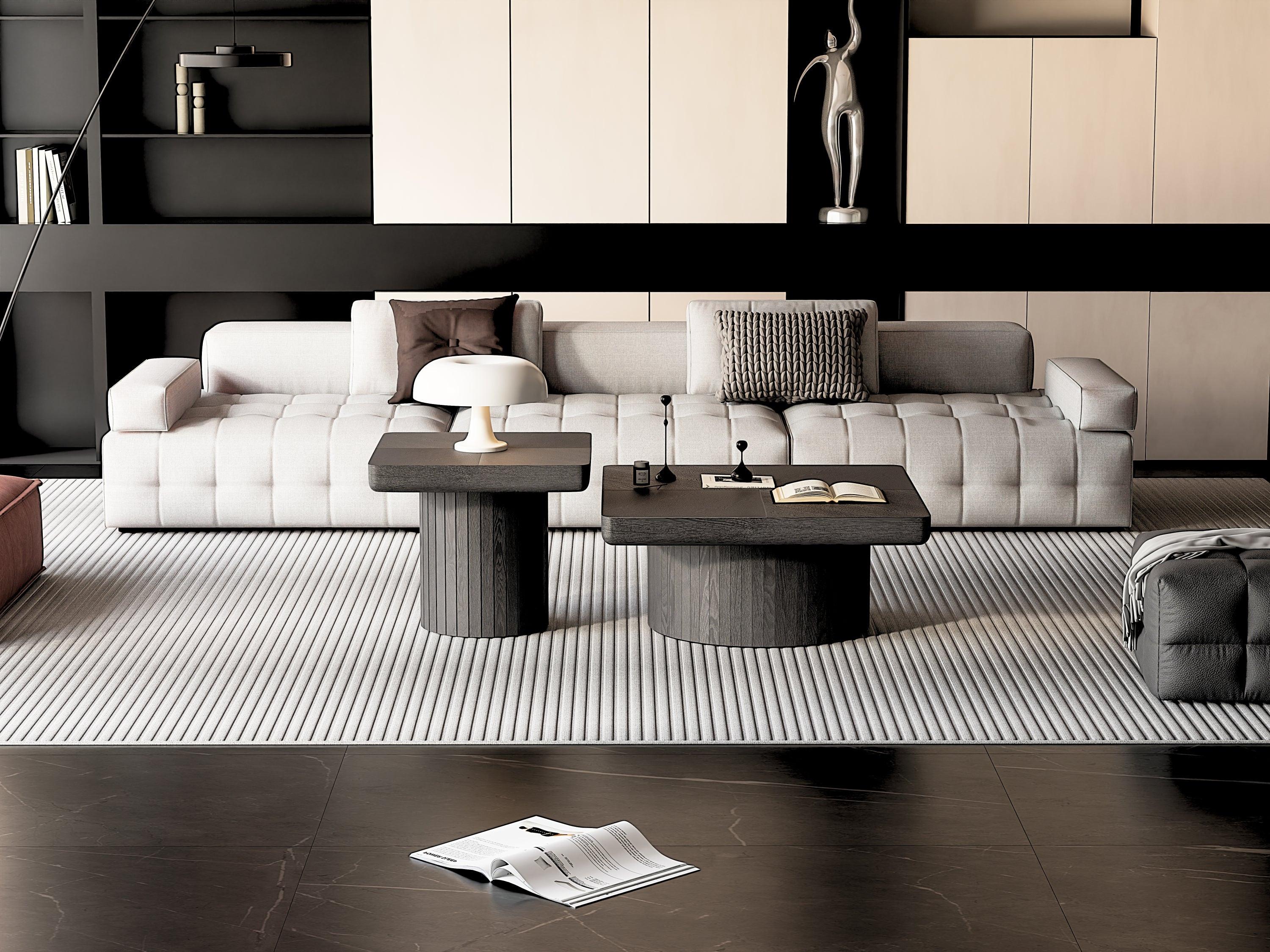 Modern Wood Nesting Coffee Table Set for Versatile Spaces.