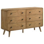 Winston Light Ash 6-Drawer Dresser with Mid-Century Modern Design