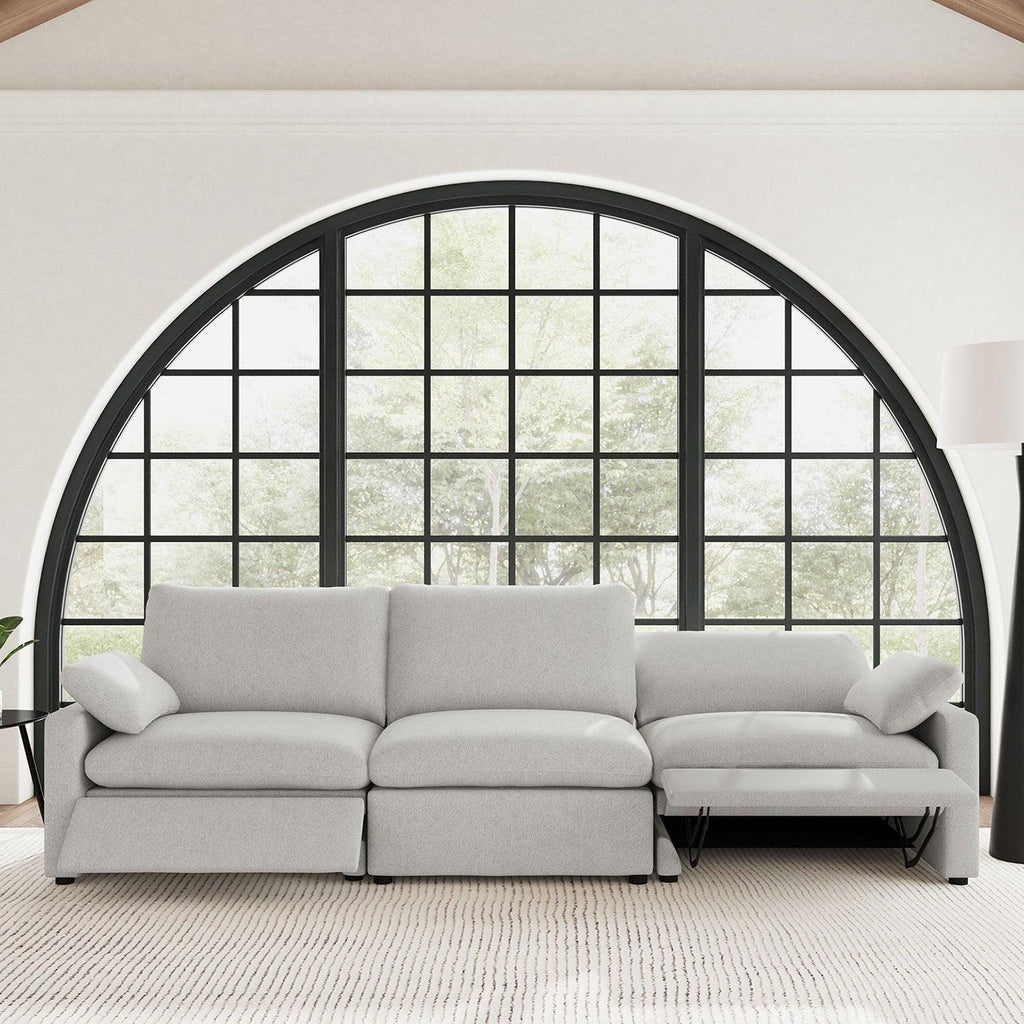Hollander Grey Power Reclining Sofa with Comfort Features.