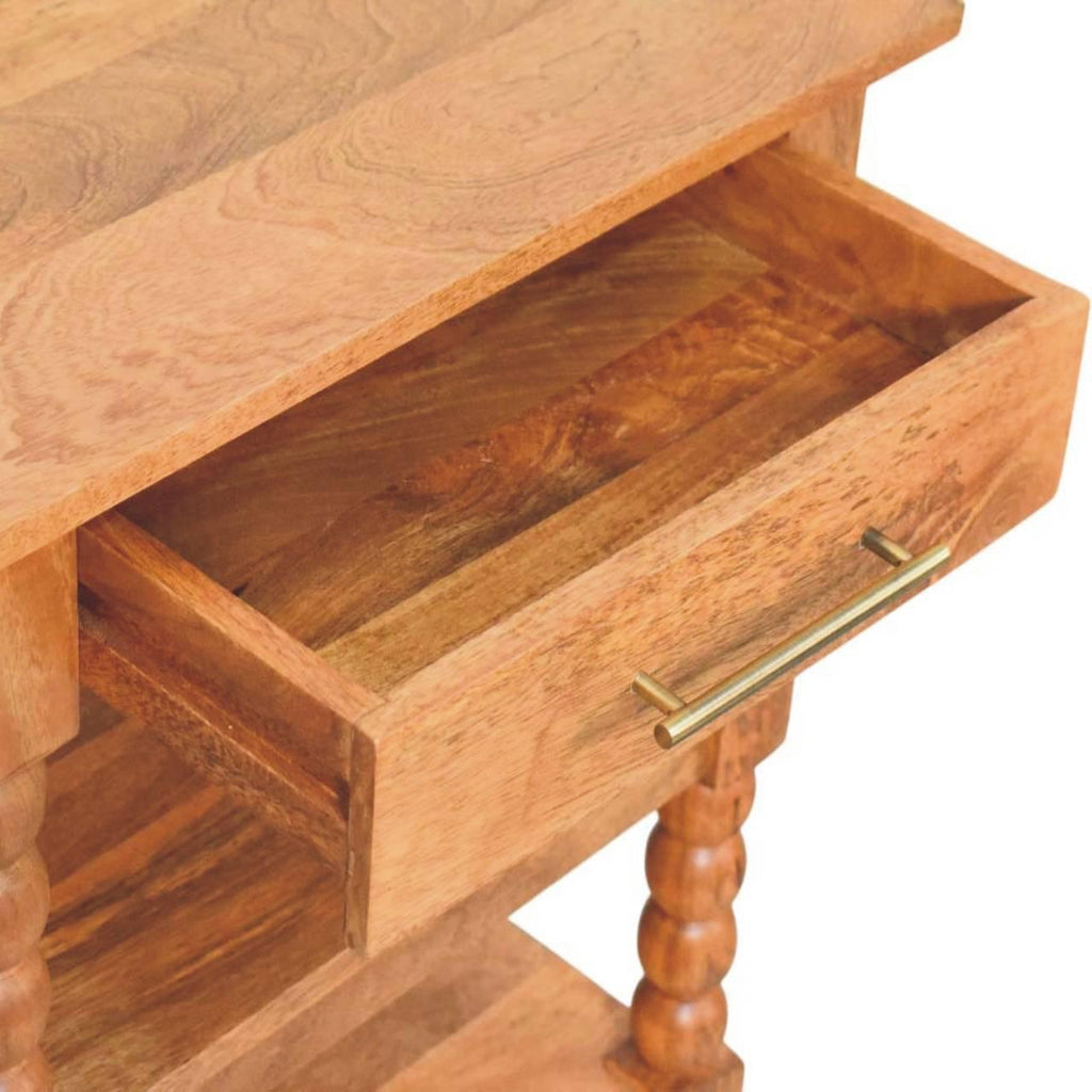 Barley Twist Side Table Crafted from Solid Mango Wood.