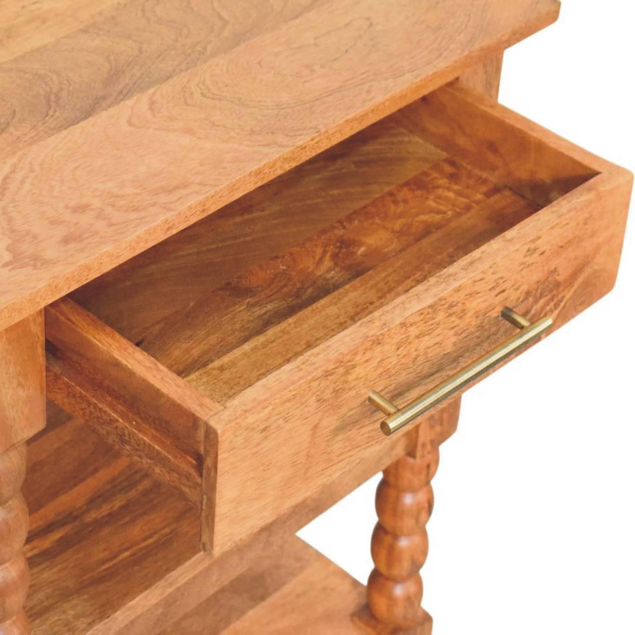 Barley Twist Side Table Crafted from Solid Mango Wood.