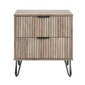 Dumbo 20' Fluted Nightstand in Rustic Gray (2-Drawer)