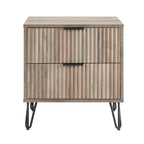 Dumbo 20' Fluted Nightstand in Rustic Gray (2-Drawer)