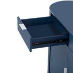 Close-up of the Modern MDF storage cabinet drawer with smooth glide mechanism and ribbed curved door design for modern storage solutions.