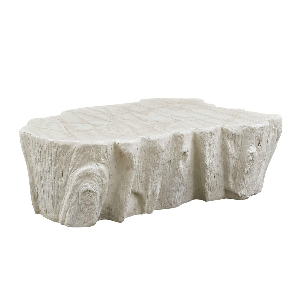 Sturdy Unique Shape Coffee Table - Beige Fiberglass Design.