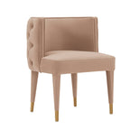 Maya Velvet Dining Chair in Nude.