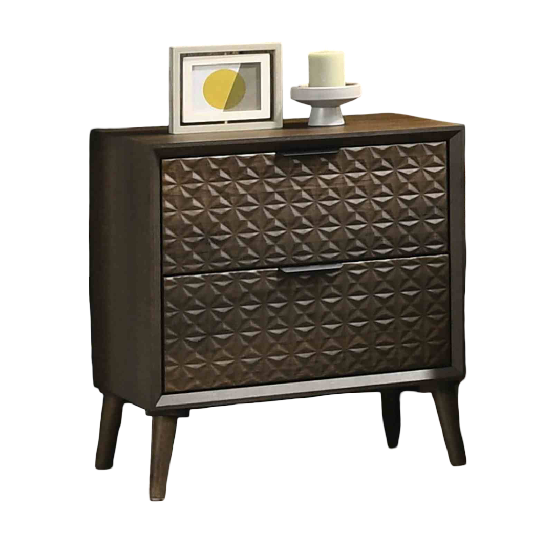 Dark Brown Nightstand with English Dovetail Drawers.