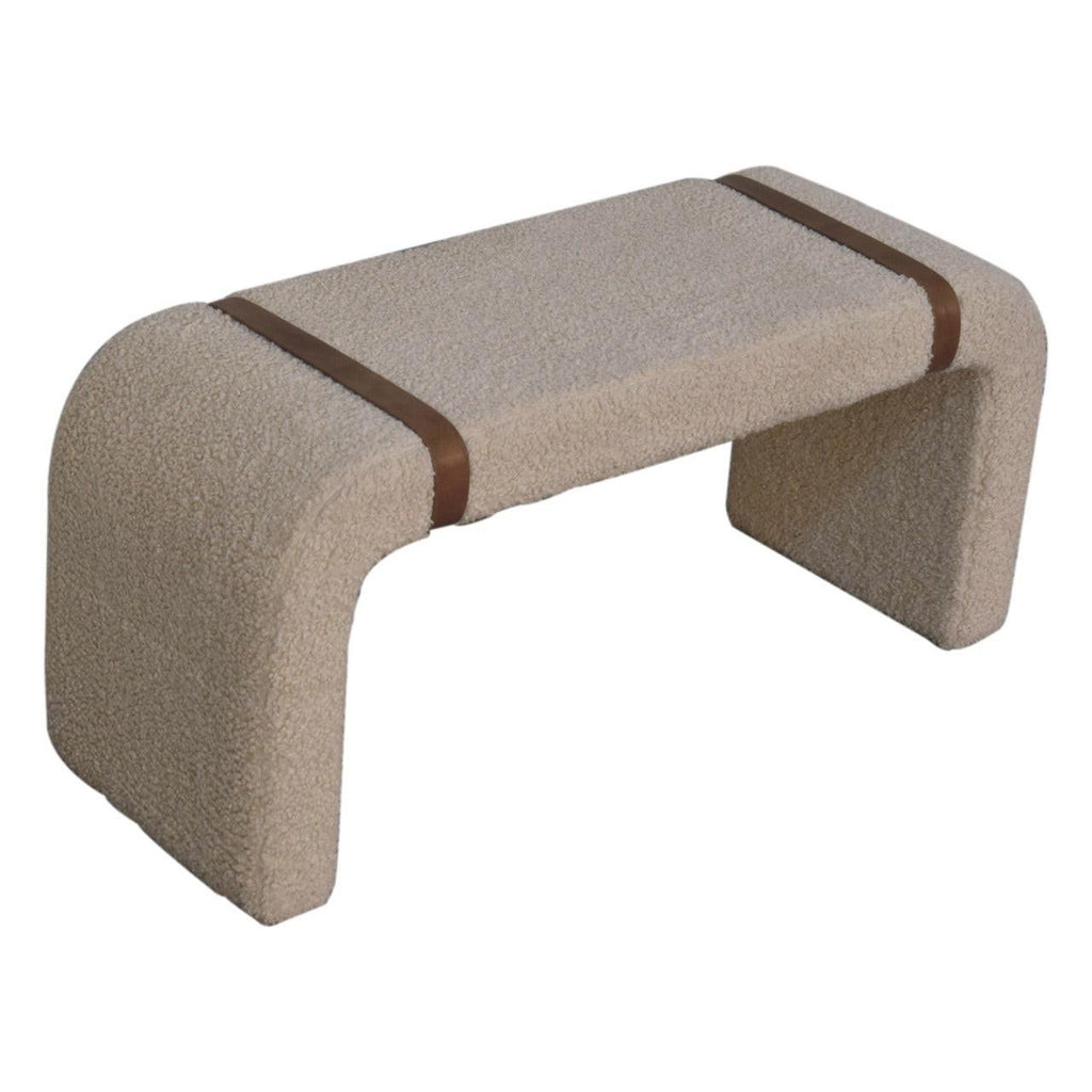 Leather Strap Bench - Handmade Solid Wood Design.