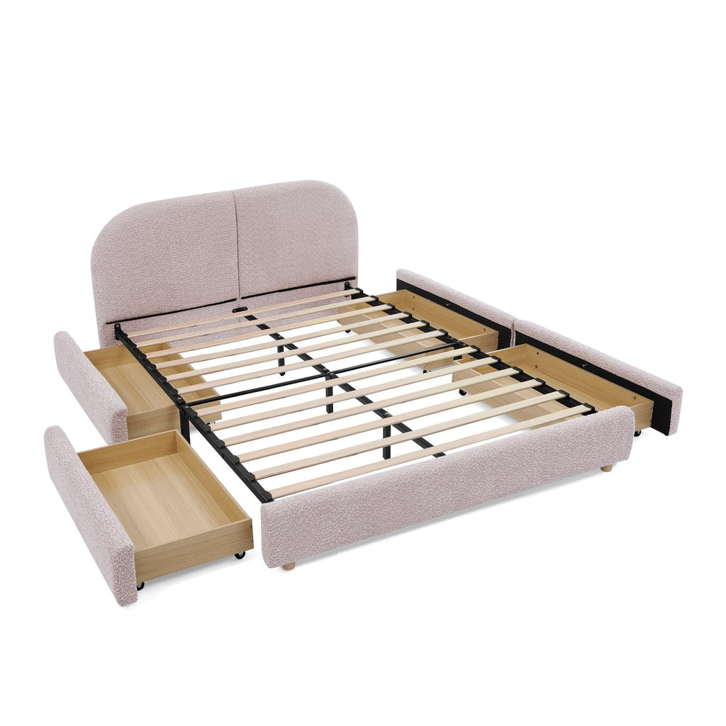 Queen Size Upholstered Bed Frame - Modern Minimalist Design.