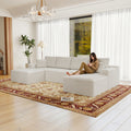 131.9*70.8'Modular sectional sofa seat,Upholstered compressed couch for living room,Bedroom,Apartment,No assembly required,4 PC free combination,Plush corduroy fabric,WHITE