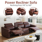 4-Piece Modular Leather Sofa Set with Cup Holders.