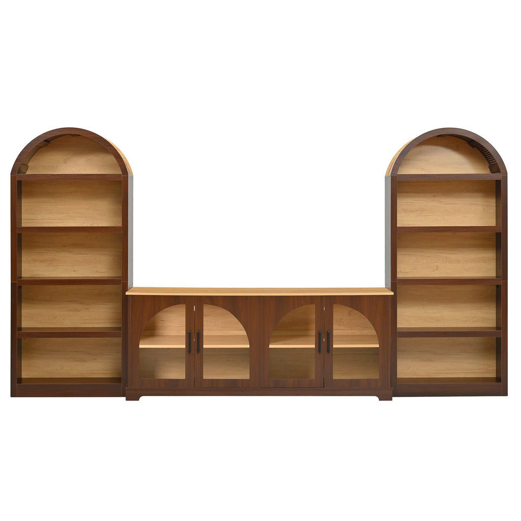 3-Piece Retro TV Stand Set with Bookshelf for TVs.