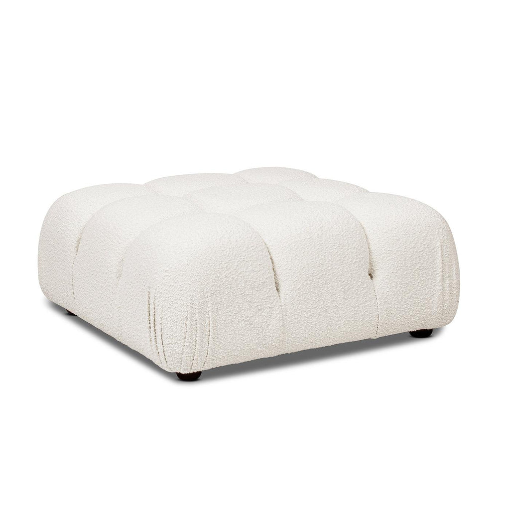 Marcel 36' Modular Modern Cocktail Ottoman in White Boucle.