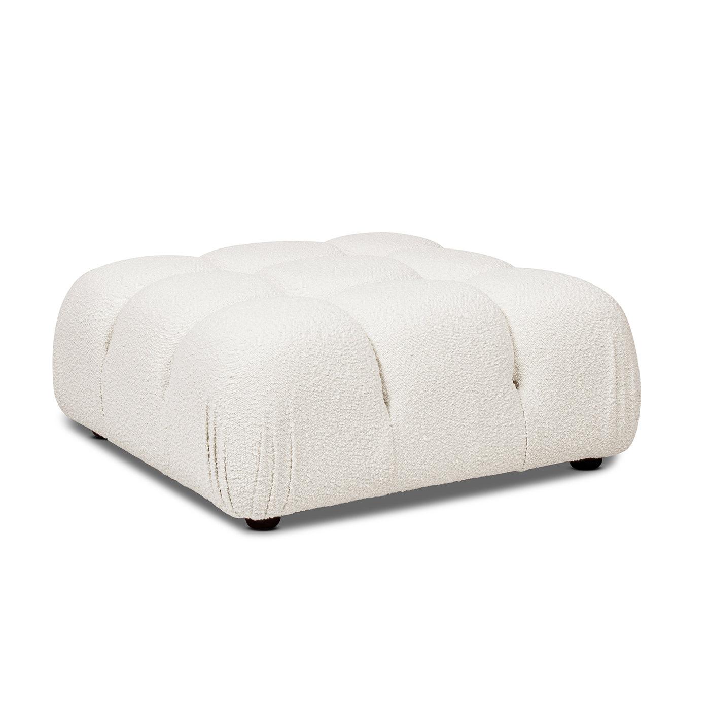 Marcel 36' Modular Modern Cocktail Ottoman in White Boucle.