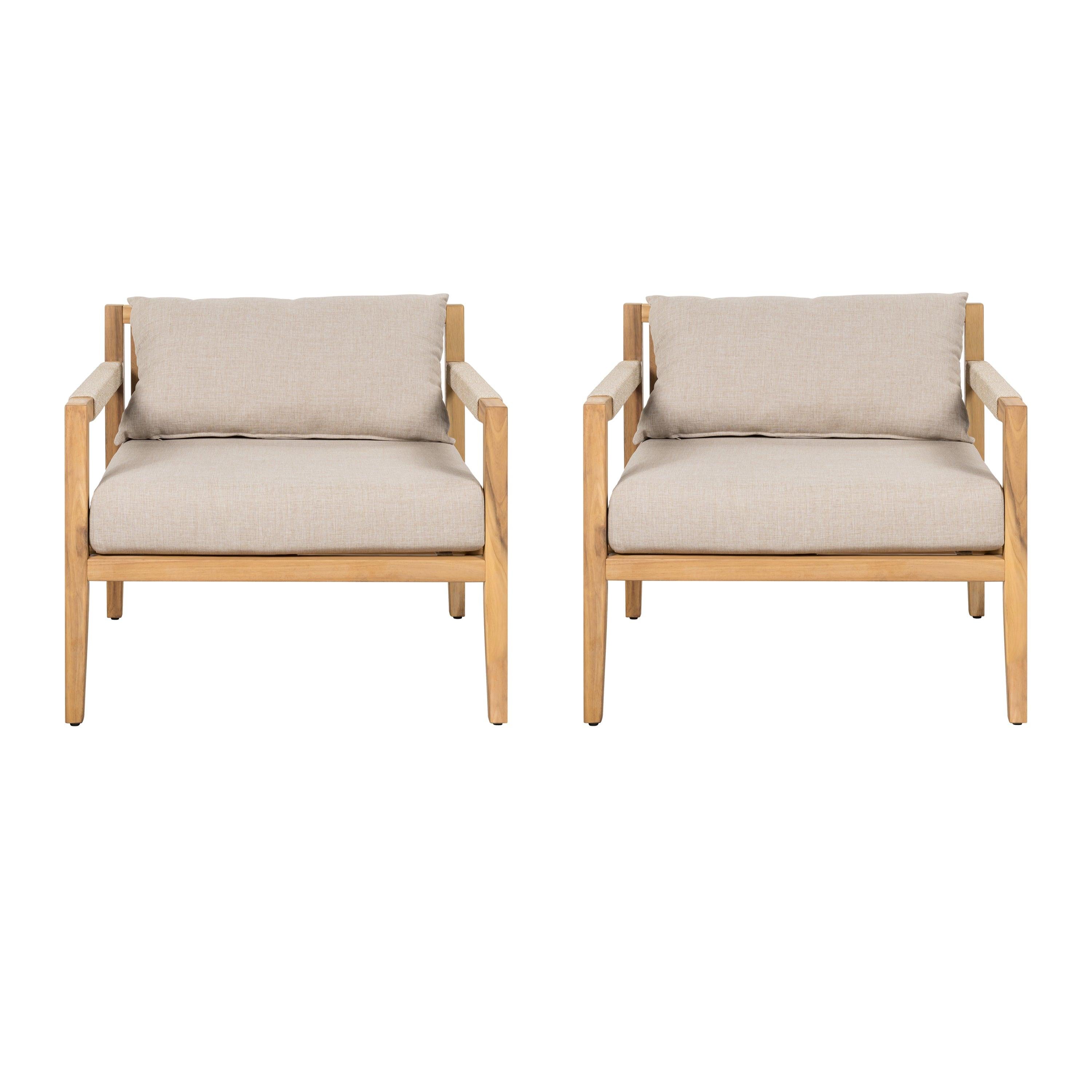 Acacia Wood Outdoor Leisure Chair - Comfortable Patio Seating.