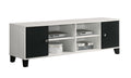Contemporary Black and White TV Stand with Storage