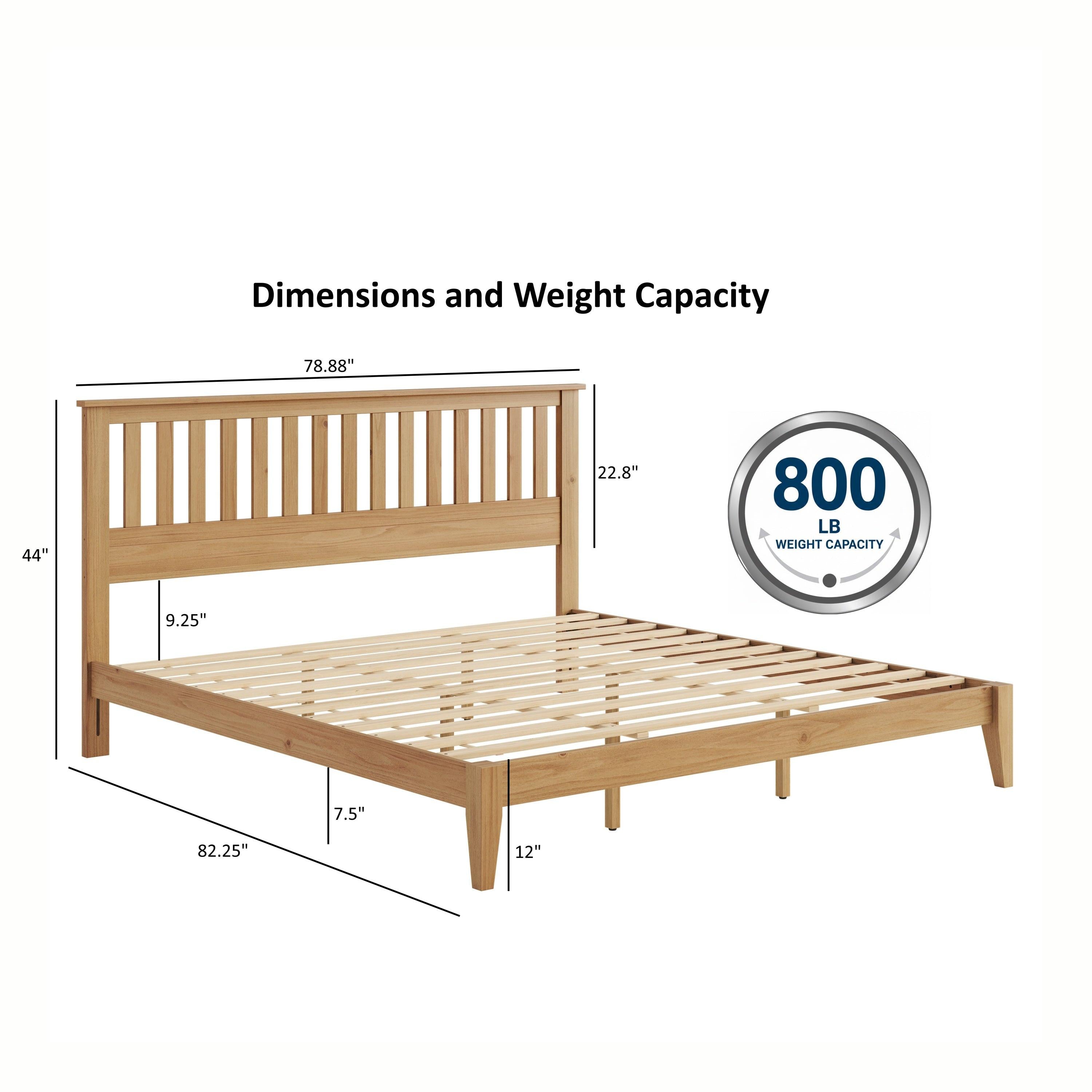 Malinda Mission Style King Panel Bed with Wood Construction.