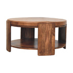 Savoy Leather Coffee Table - Solid Wood Design.