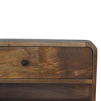 Solid Wood Large Floating Curve Open Slot Bedside