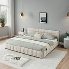 California King Upholstered Bed with Storage Drawer.