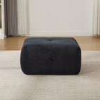 31' Modular Cloud Armless Accent Chair with Ottoman Set, Modern Boneless Deep Seat Single Sofa Soft Lounger with Footstool Throw Pillow for Living Room, Bedroom, Dorms, No Assembly Required, Charcoal