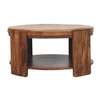 Savoy Leather Coffee Table - Solid Wood Design.