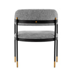 Lia Metal Chenille Armchair in Gray.