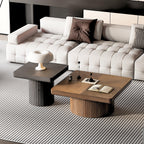 Wood Nesting Coffee Table Set for Versatile Living Room Use.
