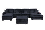 6-PC Modular Sectional Sofa Set with USB Cup Holder.