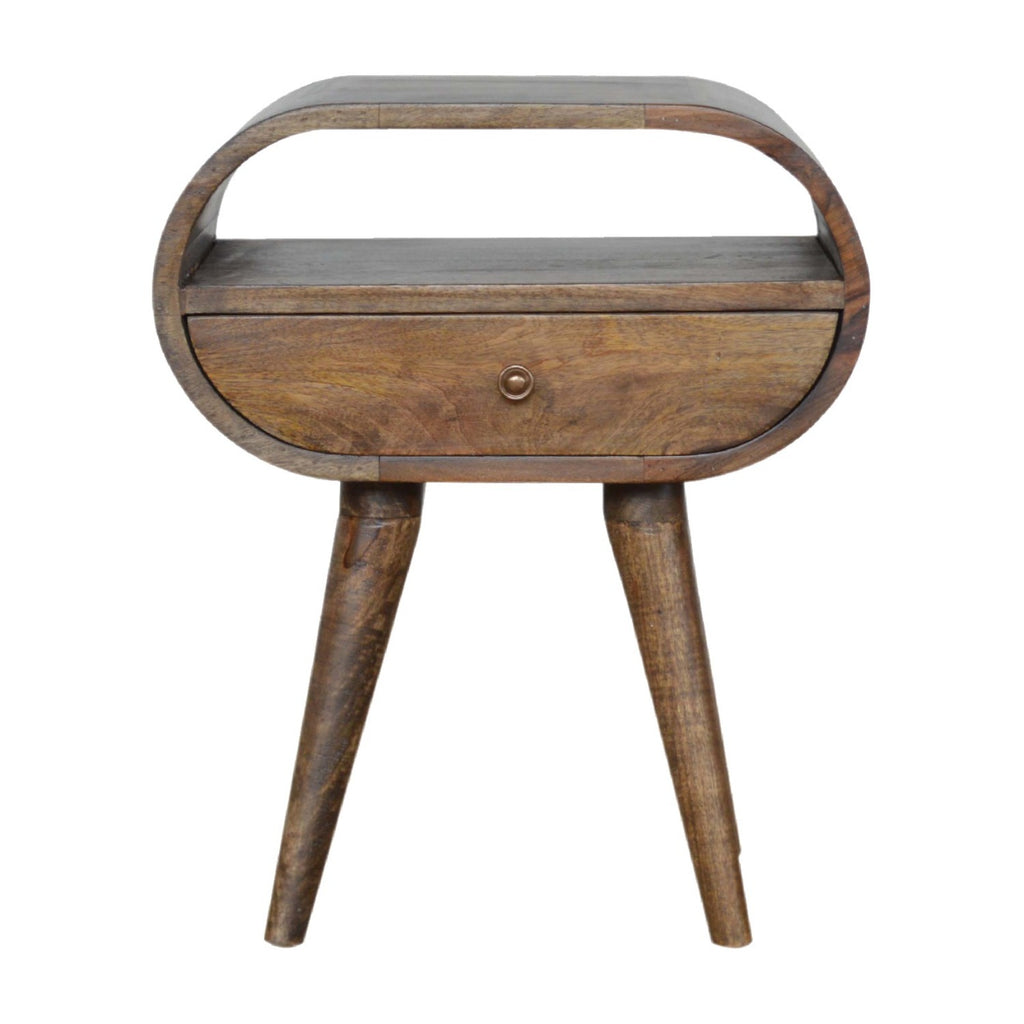 Grey Washed Circular nightstand