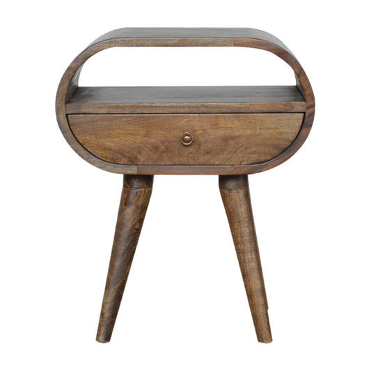 Grey Washed Circular nightstand
