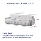 Chenille Button-Tufted Three-Seater Sofa for Comfort.