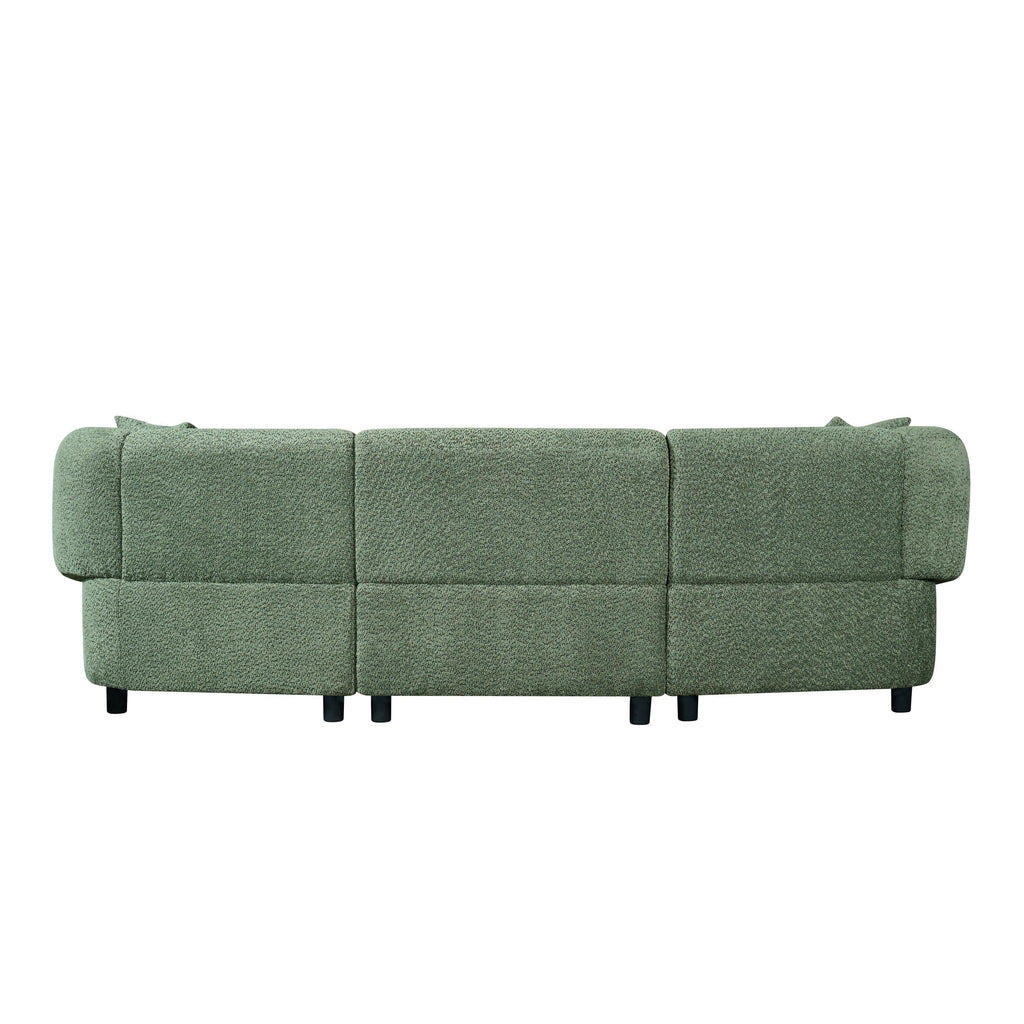 Curved 3-Seater Sofa in Green - Comfortable Seating & Modern Design.