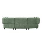 Curved 3-Seater Sofa in Green - Comfortable Seating & Modern Design.