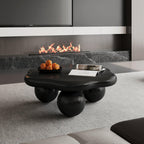 Black Cloud Shaped Coffee Table - Space Saving Design.