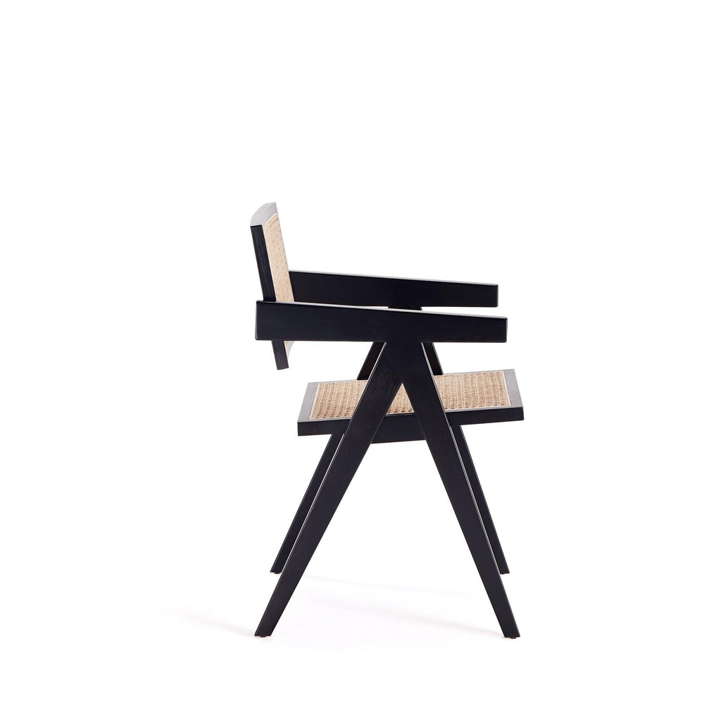 Hamlet Wood Armchair in Black and Natural.
