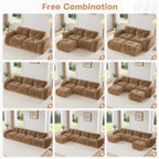 Modern Velvet Sofa Set - 2 Piece Deep Seat Couch.