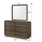 Mid-Century Dresser with Storage and Rounded Edges.